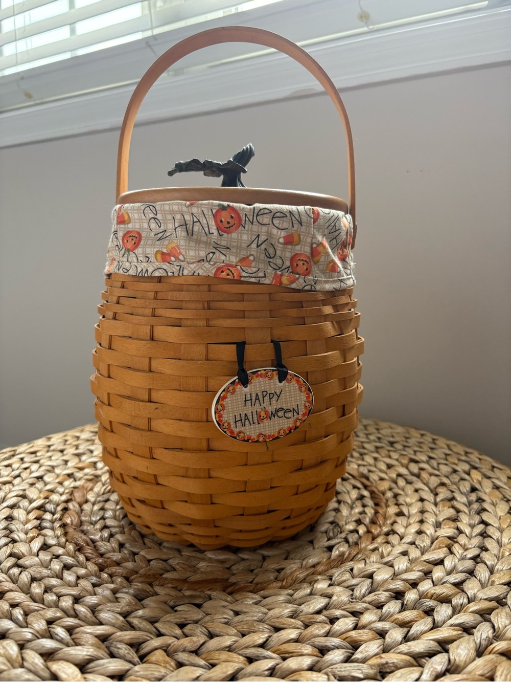 Vintage 2000 Longaberger October Fields Pumpkin Basket w/ Liner and Lid